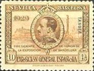 Spanish Postage Stamps Overprinted "TANGER" - International Exhibition Seville and Barcelona — 10Pta, brown