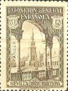 Spanish Postage Stamps Overprinted "TANGER" - International Exhibition Seville and Barcelona — 30C, dark brown
