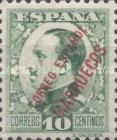King Alfonso XIII - Spanish Postage Stamps Overprinted "CORREO ESPANOL - MARRUECOS" — 10C, yellowish green