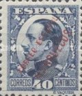 King Alfonso XIII - Spanish Postage Stamps Overprinted "CORREO ESPANOL - MARRUECOS" — 40C, blue