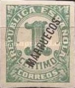 Spanish Postage Stamps Overprinted "MARRUECOS" — 1C, bluish green