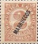 Spanish Postage Stamps Overprinted "MARRUECOS" — 2C, light brown