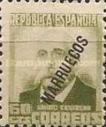 Spanish Postage Stamps Overprinted "MARRUECOS" — 60C, olive green