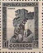 Spanish Postage Stamps Overprinted "MARRUECOS" — 1Pta, slate-grey