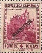 Spanish Postage Stamps Overprinted "MARRUECOS" — 4Pta, purple red