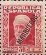 Spanish Postage Stamps Overprinted "MARRUECOS" — 30C, carmine