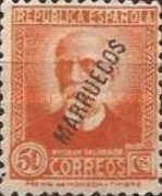 Spanish Postage Stamps Overprinted "MARRUECOS" — 50C, ochre