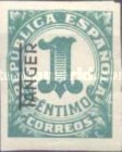 Spanish Postage Stamps Overprinted "TANGER" Vetically — 1C, bluish green