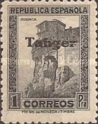 Spanish Postage Stamps Overprinted "Tanger" — 1Pta, slate-grey, Black overprint
