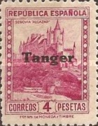 Spanish Postage Stamps Overprinted "Tanger" — 4Pta, purple red