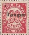 Spanish Postage Stamps Overprinted "Tanger" — 30C, carmine, Grey paper
