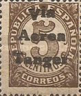 Airmail - Spanish Postage Stamps Overprinted "Via - Aerea - Tanger" — 5C, dark brown
