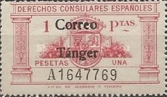 Overprinted "CORREO Tánger" — 1Pta, rose