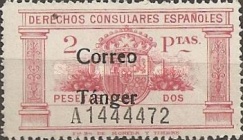 Overprinted "CORREO Tánger" — 2Pta, rose