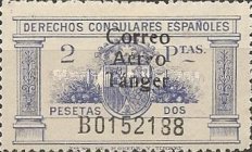 Airmail - Overprinted "CORREO Aéreo Tánger" — 2Pta, ultramarine
