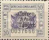 Airmail - Overprinted "CORREO Aéreo Tánger" — 10Pta, blue/violet, Perf: 11½