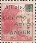 Airmail - Spanish Stamps Surcharged & Overprinted "Correo Aereo Tanger" — 50/45C, carmine