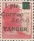 Airmail - Spanish Stamps Surcharged & Overprinted "Correo Aereo Tanger" — 1/40Pta/C, carmine red