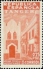 Beneficient Stamps 1937 — 0.25Pta, reddish orange