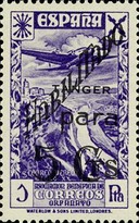 Beneficient Stamps 1941 - Previous Issues Overprinted "HABILITADO" and Surchaged — 5/1C/Pta, violet