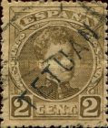 Spanish Postage Stamps Overprinted "TETUAN" - Blue Control Number on Back — 2C, brown